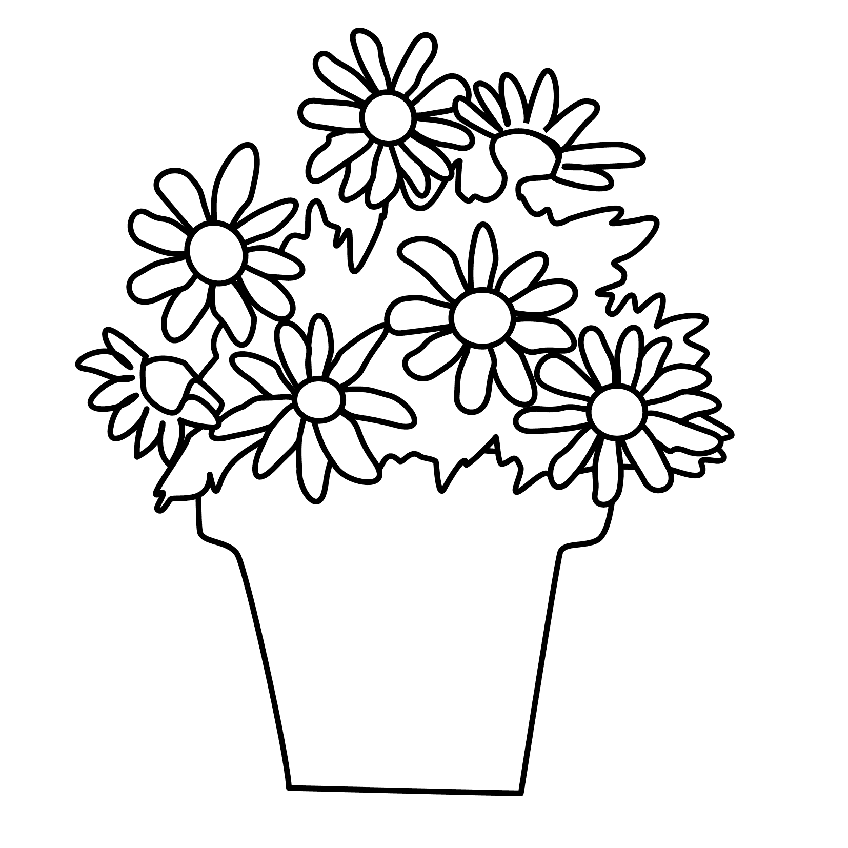 Flower Pot Coloring Page - Bilscreen